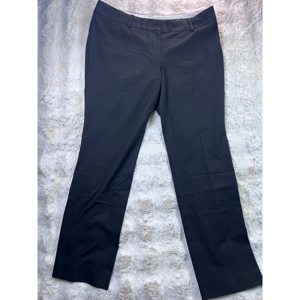 Ann Taylor Black Straight Leg Dress Pants Trousers 12P Petite Office Wear. A39